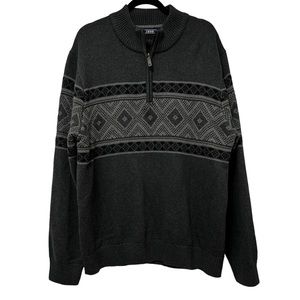 Izod Mens Half Zip Pullover Sweater Gray Size XXL Preowned Excellent Condition